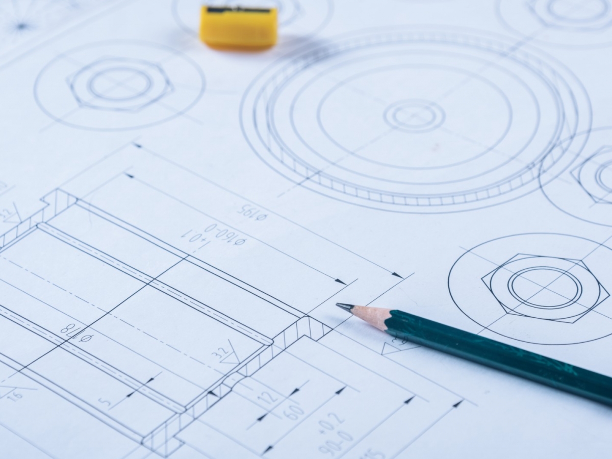Architectural blueprints. detail shot of Architectural blueprints.